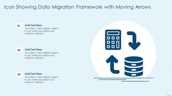 Icon Showing Data Migration Framework With Moving Arrows