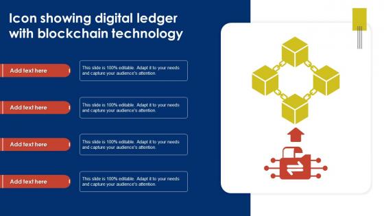 Icon Showing Digital Ledger With Blockchain Technology