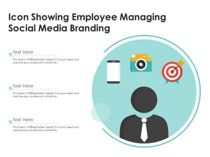 Icon showing employee managing social media branding