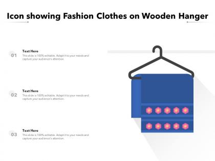 Icon showing fashion clothes on wooden hanger
