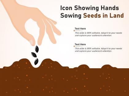 Icon showing hands sowing seeds in land