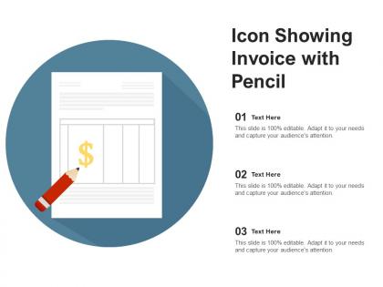 Icon showing invoice with pencil