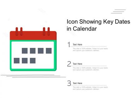 Icon showing key dates in calendar