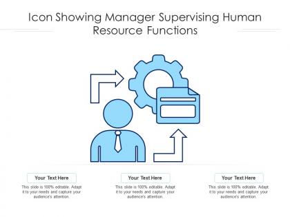 Icon showing manager supervising human resource functions