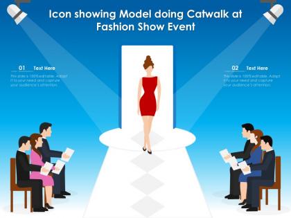 Icon showing model doing catwalk at fashion show event
