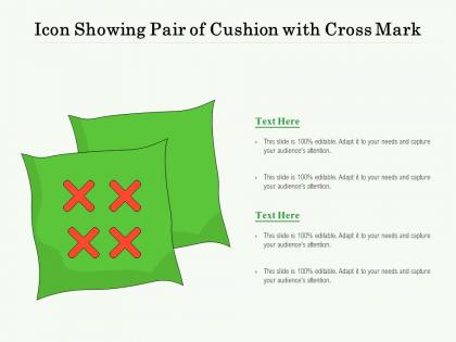 Icon showing pair of cushion with cross mark
