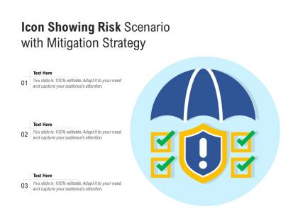 Icon showing risk scenario with mitigation strategy