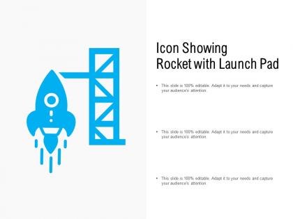 Icon showing rocket with launch pad