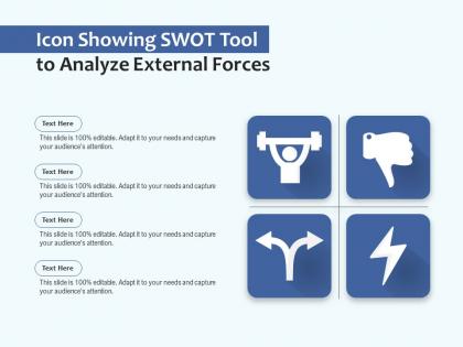 Icon showing swot tool to analyze external forces