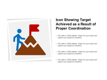 Icon showing target achieved as a result of proper coordination