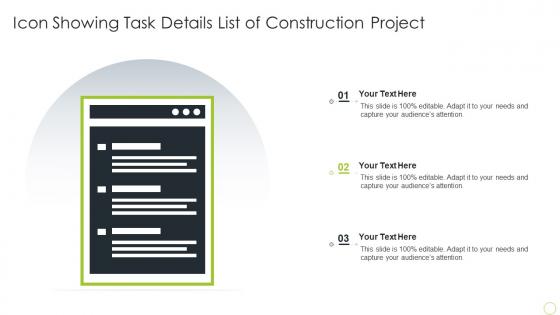 Icon Showing Task Details List Of Construction Project