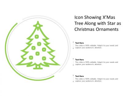 Icon showing xmas tree along with star as christmas ornaments