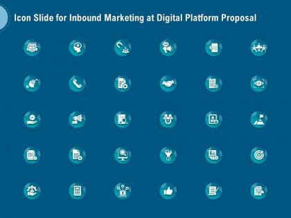 Icon slide for inbound marketing at digital platform proposal ppt summary