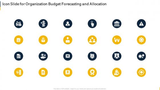 Icon Slide For Organization Budget Forecasting And Allocation Ppt Gallery Example Introduction