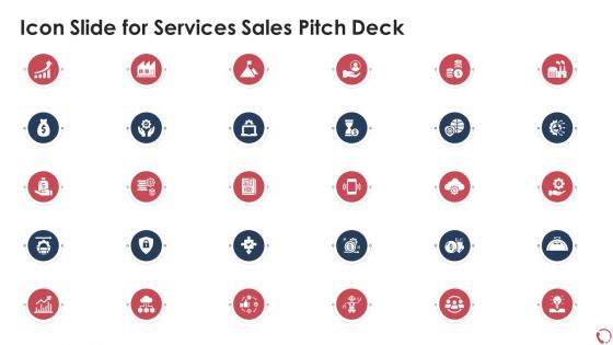 Icon slide for services sales pitch deck ppt layouts examples