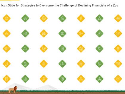 Icon slide for strategies to overcome the challenge of declining financials of a zoo