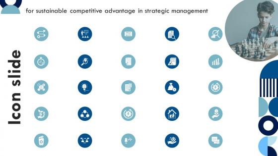 Icon Slide For Sustainable Competitive Advantage In Strategic Management Ppt Icon Example