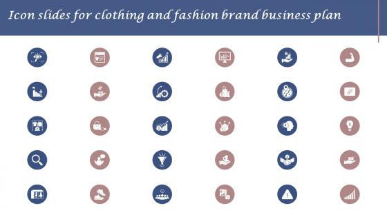 Icon Slides For Clothing And Fashion Brand Business Plan BP SS
