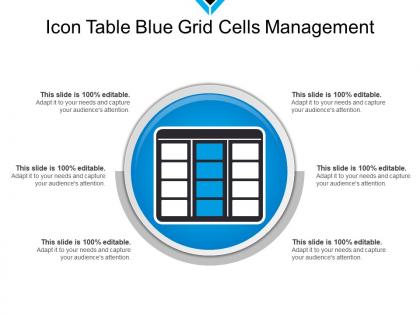 Icon table blue grid cells management