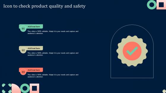 Icon To Check Product Quality And Safety