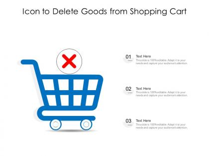 Icon to delete goods from shopping cart