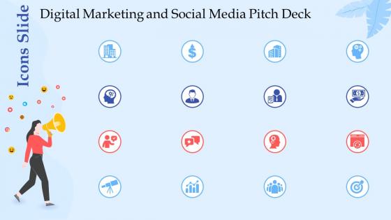 Icons For Digital Marketing And Social Media Pitch Deck