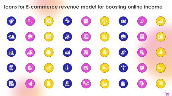 Icons For E Commerce Revenue Model For Boosting Online Income
