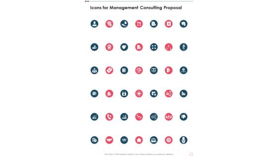 Icons For Management Consulting Proposal One Pager Sample Example Document