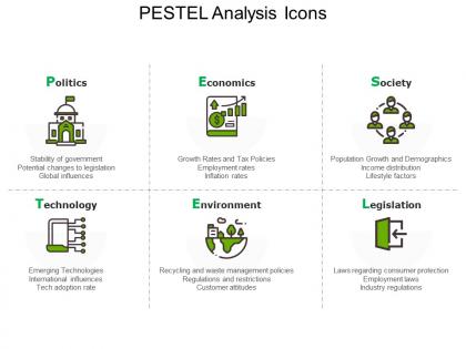 Icons for pestel analysis market analysis