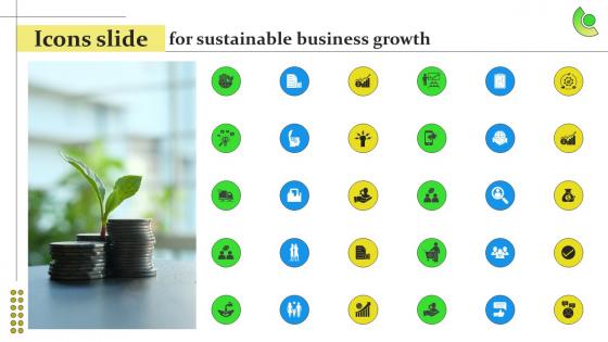Icons For Sustainable Business Growth Ppt Graphics