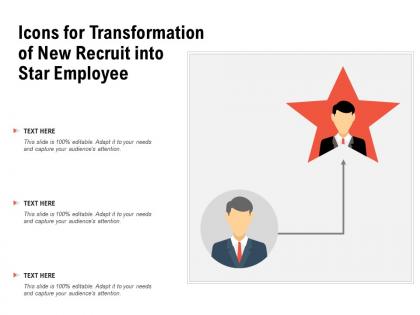 Icons for transformation of new recruit into star employee