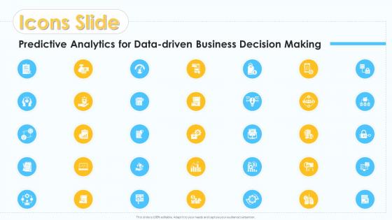 Icons Predictive Analytics For Data Driven Business Decision Making AI SS