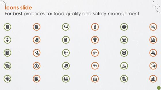 Icons Slide  For Best Practices For Food Quality And Safety Management