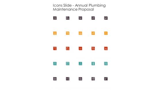 Icons Slide Annual Plumbing Maintenance Proposal One Pager Sample Example Document