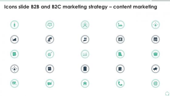 Icons Slide B2B And B2C Marketing Strategy Content Marketing