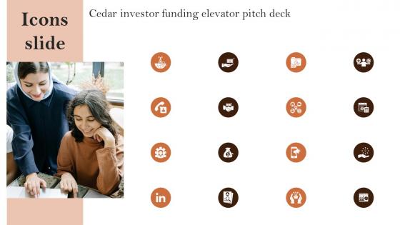 Icons Slide Cedar Investor Funding Elevator Pitch Deck