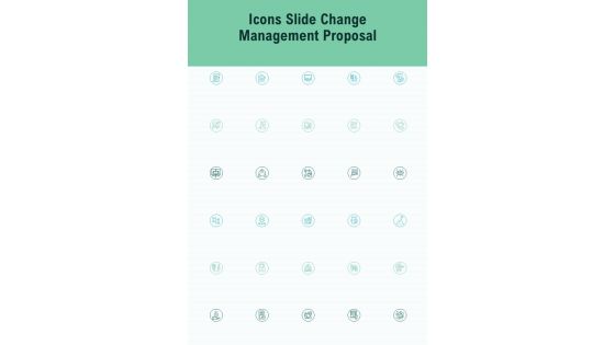 Icons Slide Change Management Proposal One Pager Sample Example Document