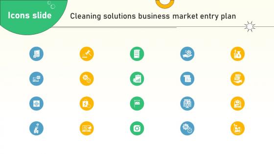 Icons Slide Cleaning Solutions Business Market Entry Plan GTM SS V