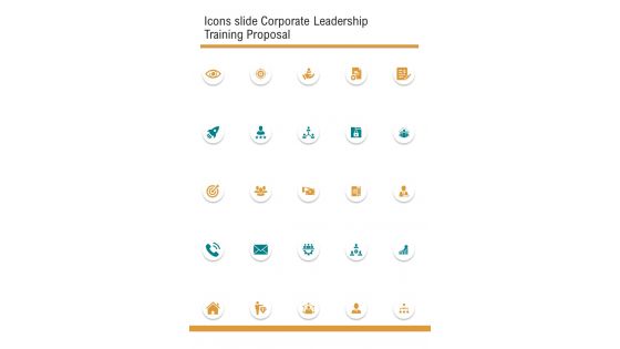 Icons Slide Corporate Leadership Training Proposal One Pager Sample Example Document