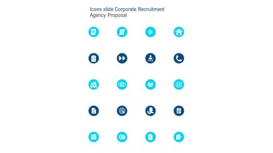 Icons Slide Corporate Recruitment Agency Proposal One Pager Sample Example Document