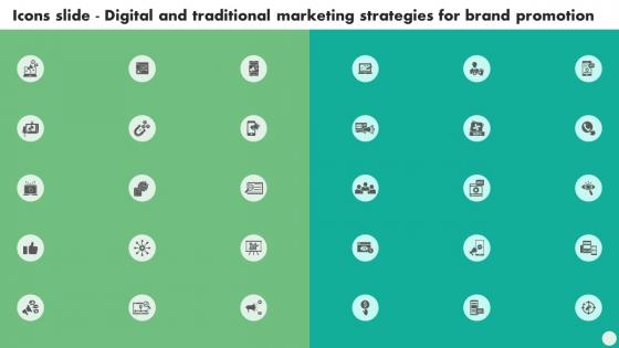 Icons Slide Digital And Traditional Marketing Strategies For Brand Promotion MKT SS V