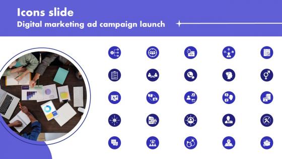 Icons Slide Digital Marketing Ad Campaign Launch MKT SS V