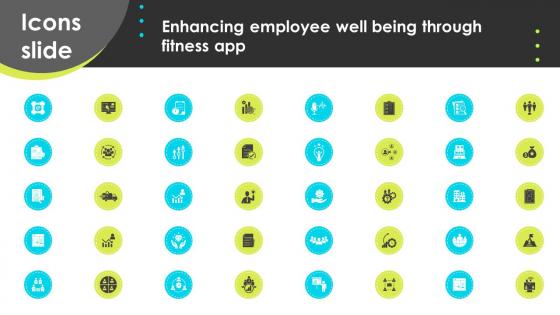 Icons Slide Enhancing Employee Well Being Through Fitness App