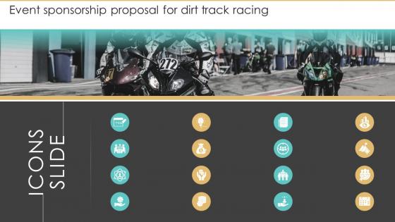 Icons Slide Event Sponsorship Proposal For Dirt Track Racing Ppt Graphics