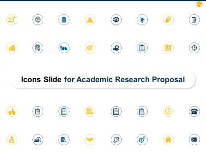 Icons slide for academic research proposal ppt powerpoint presentation design