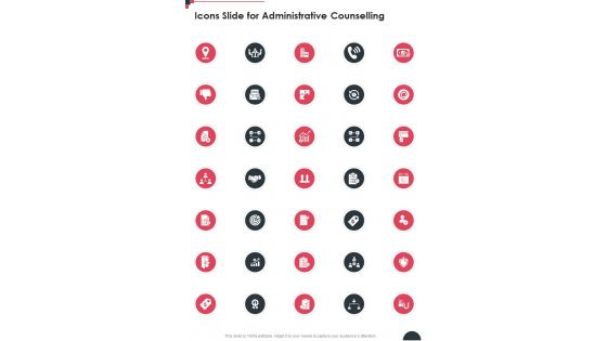 Icons Slide For Administrative Counselling One Pager Sample Example Document