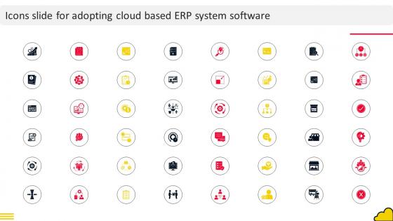 Icons Slide For Adopting Cloud Based ERP System Software