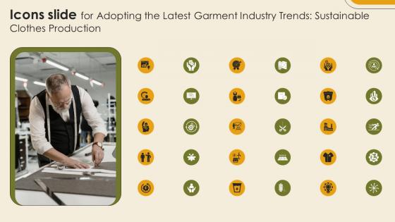Icons Slide For Adopting The Latest Garment Industry Trends Sustainable Clothes Production