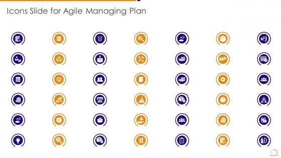 Icons slide for agile managing plan