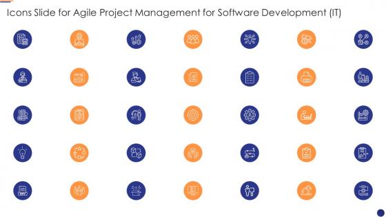 Icons slide for agile project management for software development it